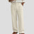 Mens Wide Leg Linen Pants – Square Waistband & Inner Drawstring