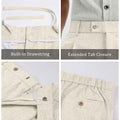 Mens Wide Leg Linen Pants – Square Waistband & Inner Drawstring