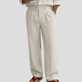 Mens Wide Leg Linen Pants – Square Waistband & Inner Drawstring
