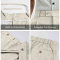 Mens Wide Leg Linen Pants – Square Waistband & Inner Drawstring