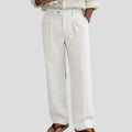 Mens Wide Leg Linen Pants – Square Waistband & Inner Drawstring