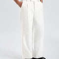 Mens Wide Leg Linen Pants – Square Waistband & Inner Drawstring