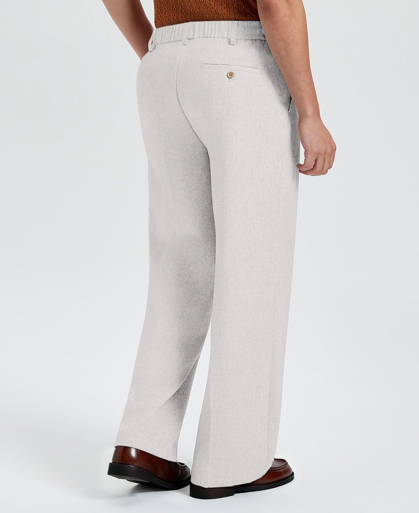 Mens Wide Leg Linen Pants – Square Waistband & Inner Drawstring