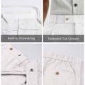 Mens Wide Leg Linen Pants – Square Waistband & Inner Drawstring
