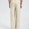 Mens Wide Leg Linen Pants – Sword-shaped Tab & Inner Drawstring