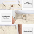 Mens Wide Leg Linen Pants – Sword-shaped Tab & Inner Drawstring