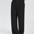 Mens Wide Leg Linen Pants – Sword-shaped Tab & Inner Drawstring