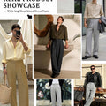 Mens Wide Leg Linen Pants – Sword-shaped Tab & Inner Drawstring