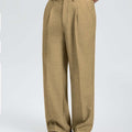 Mens Wide Leg Linen Pants – Sword-shaped Tab & Inner Drawstring