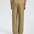 Mens Wide Leg Linen Pants – Sword-shaped Tab & Inner Drawstring
