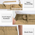 Mens Wide Leg Linen Pants – Sword-shaped Tab & Inner Drawstring