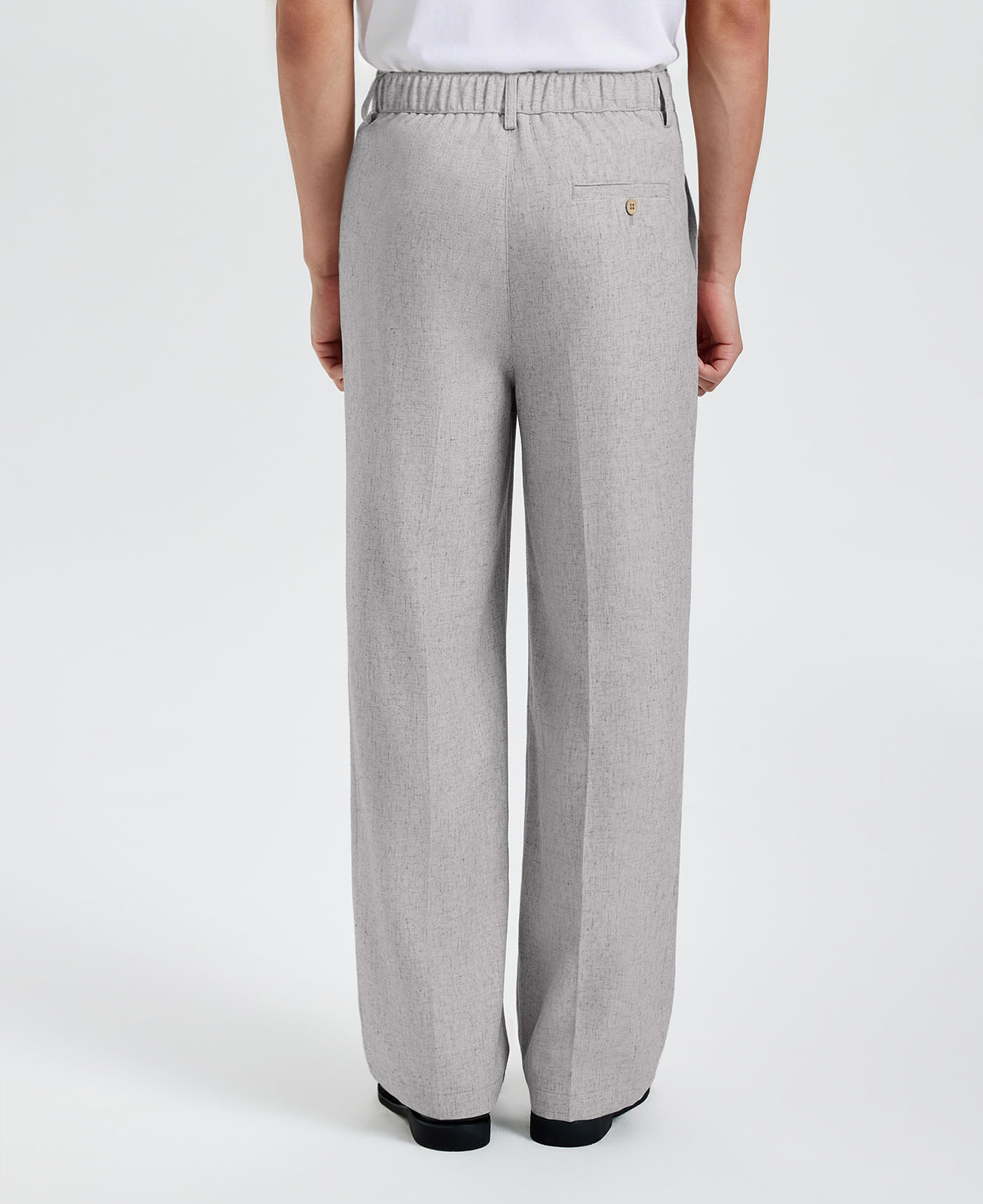 Mens Wide Leg Linen Pants – Sword-shaped Tab & Inner Drawstring