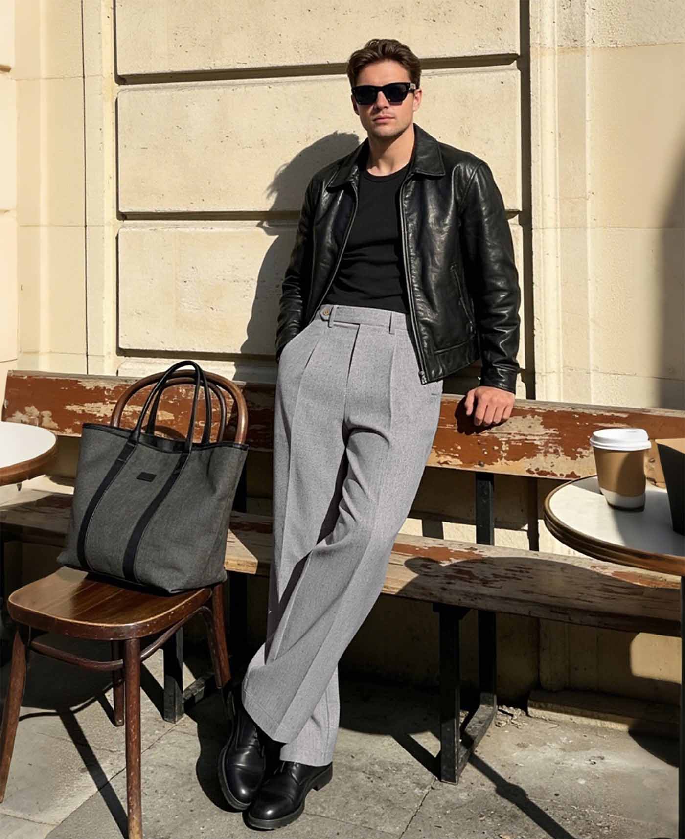 Mens Wide Leg Linen Pants – Sword-shaped Tab & Inner Drawstring