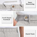 Mens Wide Leg Linen Pants – Sword-shaped Tab & Inner Drawstring