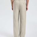Mens Wide Leg Linen Pants – Sword-shaped Tab & Inner Drawstring