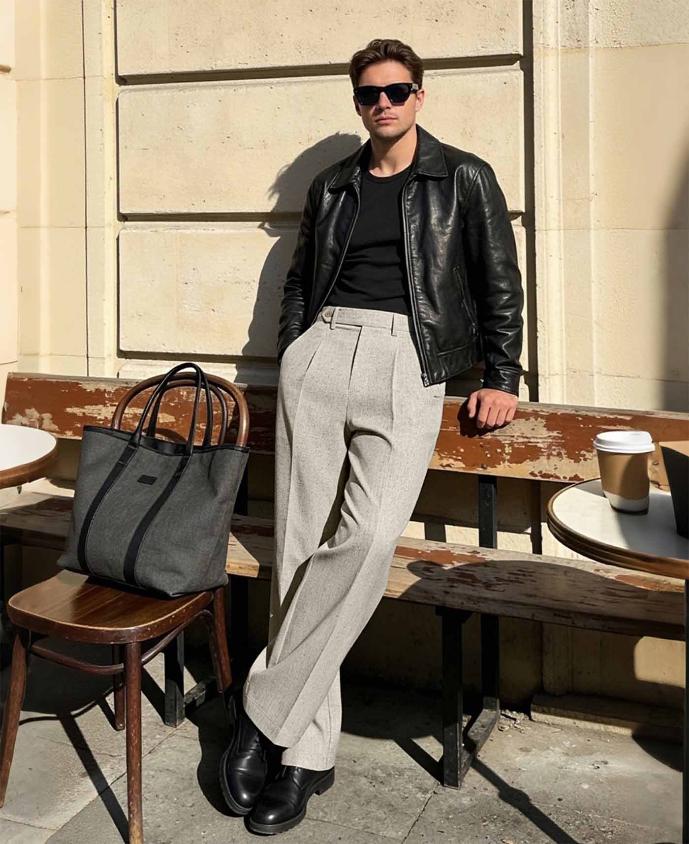 Mens Wide Leg Linen Pants – Sword-shaped Tab & Inner Drawstring