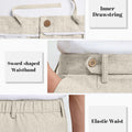 Mens Wide Leg Linen Pants – Sword-shaped Tab & Inner Drawstring