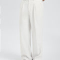 Mens Wide Leg Linen Pants – Sword-shaped Tab & Inner Drawstring