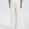 Mens Wide Leg Linen Pants – Sword-shaped Tab & Inner Drawstring