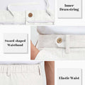 Mens Wide Leg Linen Pants – Sword-shaped Tab & Inner Drawstring