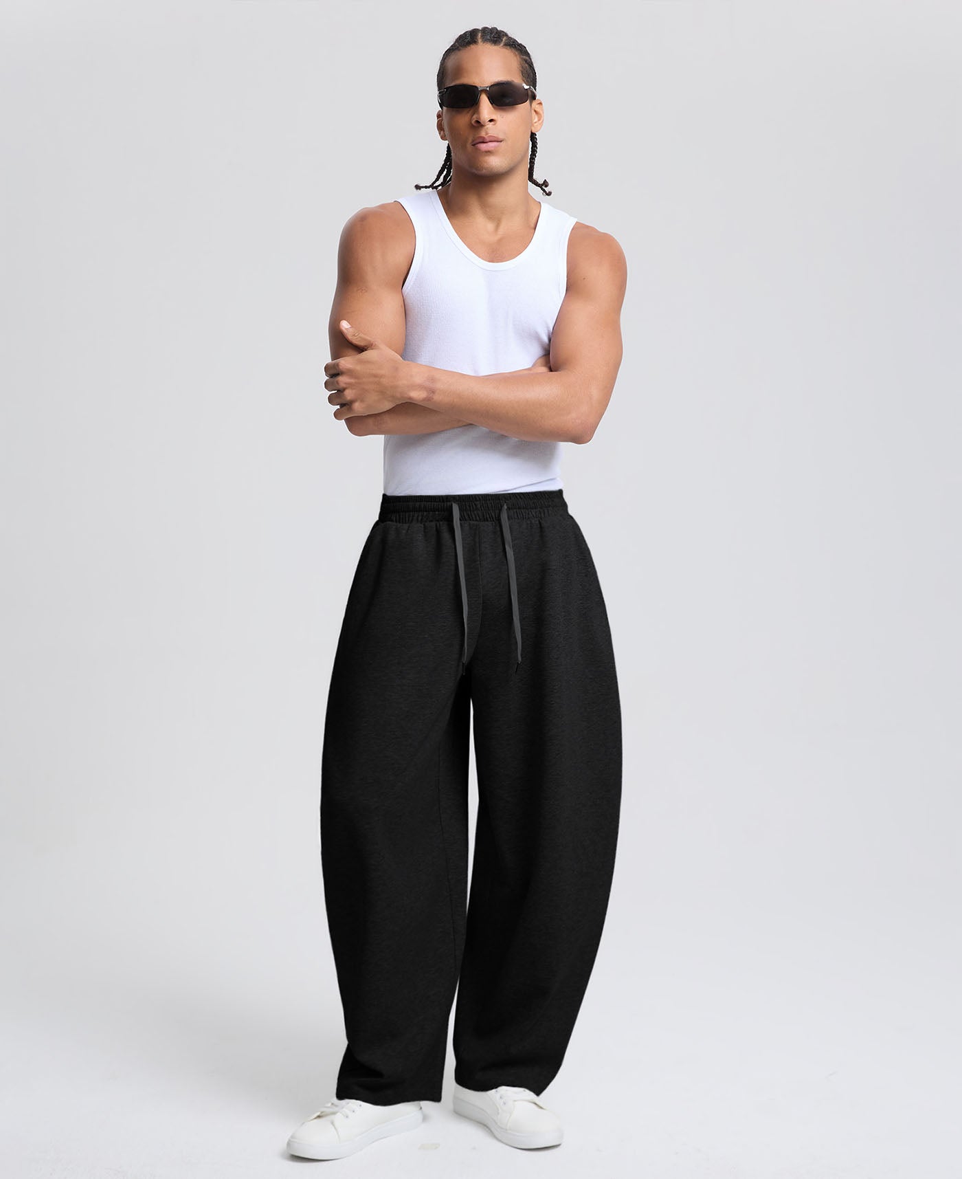 Mens Baggy Barrel Sweatpants — Wide Leg & Drawstring