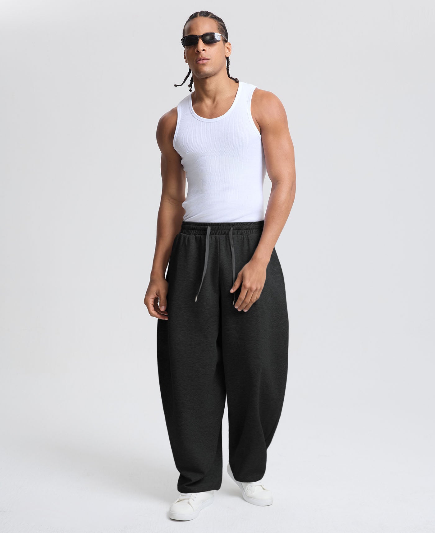 Mens Baggy Barrel Sweatpants — Wide Leg & Drawstring
