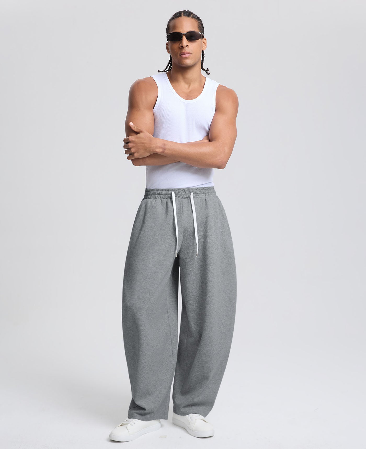 Mens Baggy Barrel Sweatpants — Wide Leg & Drawstring