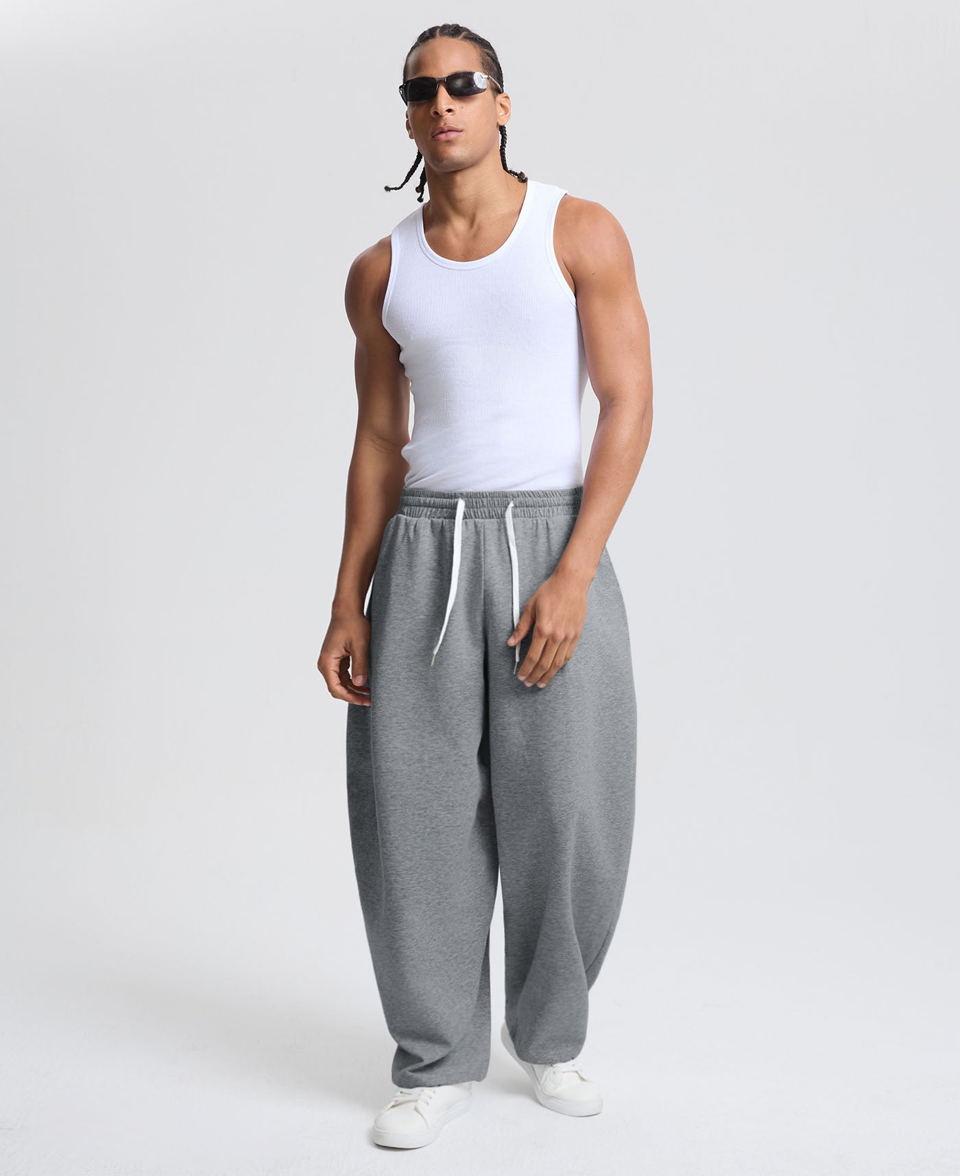 Mens Baggy Barrel Sweatpants — Wide Leg & Drawstring