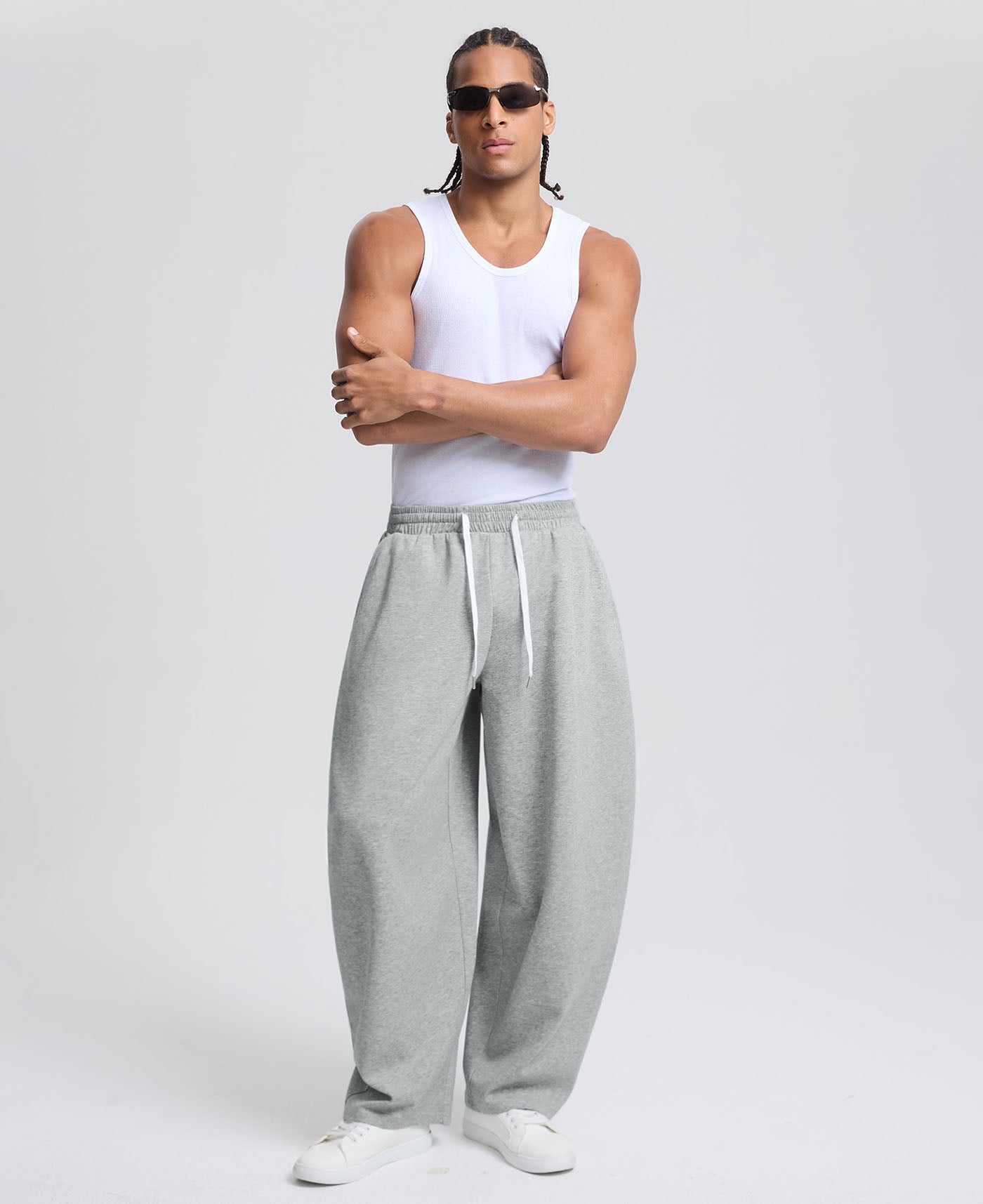 Mens Baggy Barrel Sweatpants — Wide Leg & Drawstring