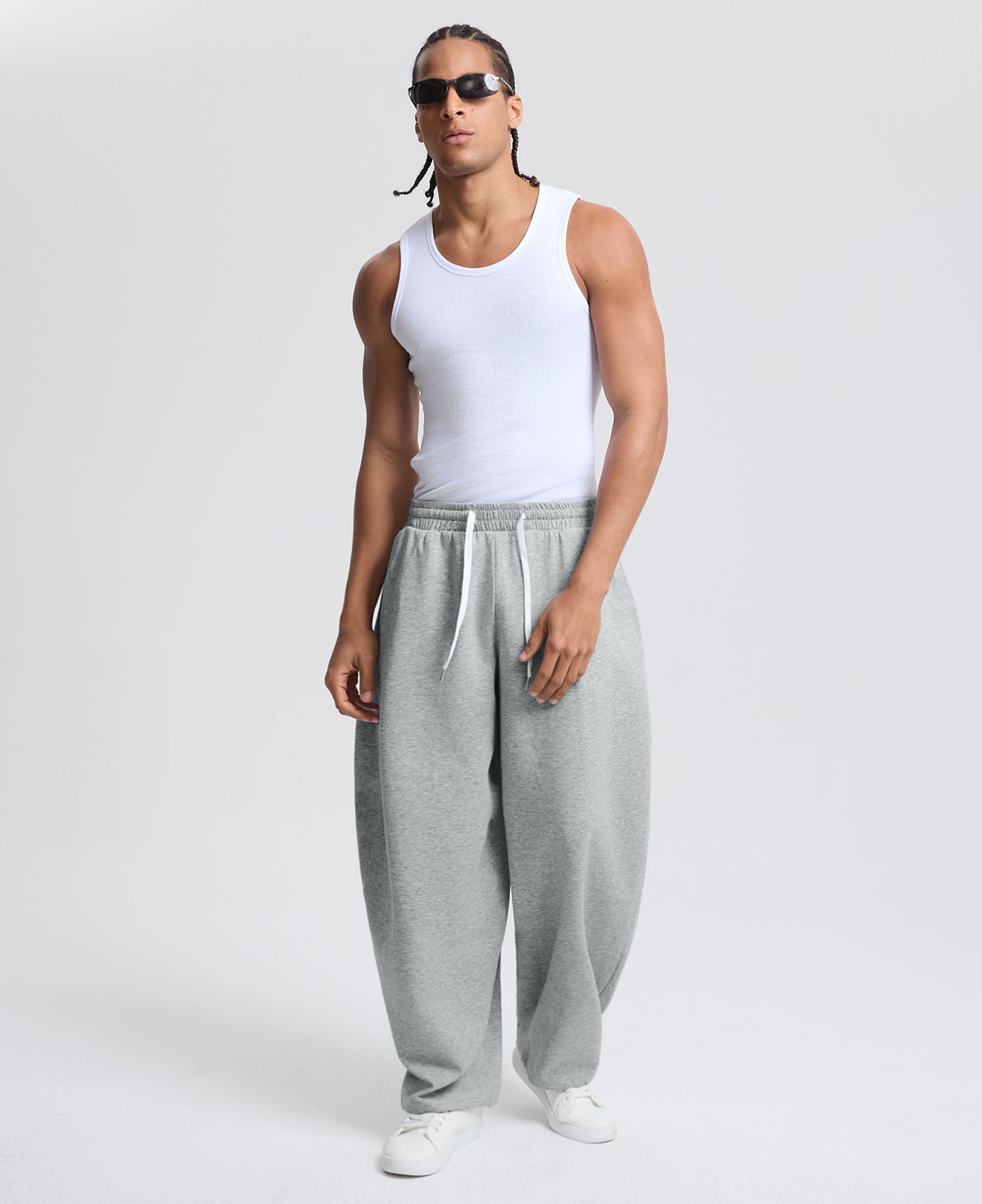 Mens Baggy Barrel Sweatpants — Wide Leg & Drawstring
