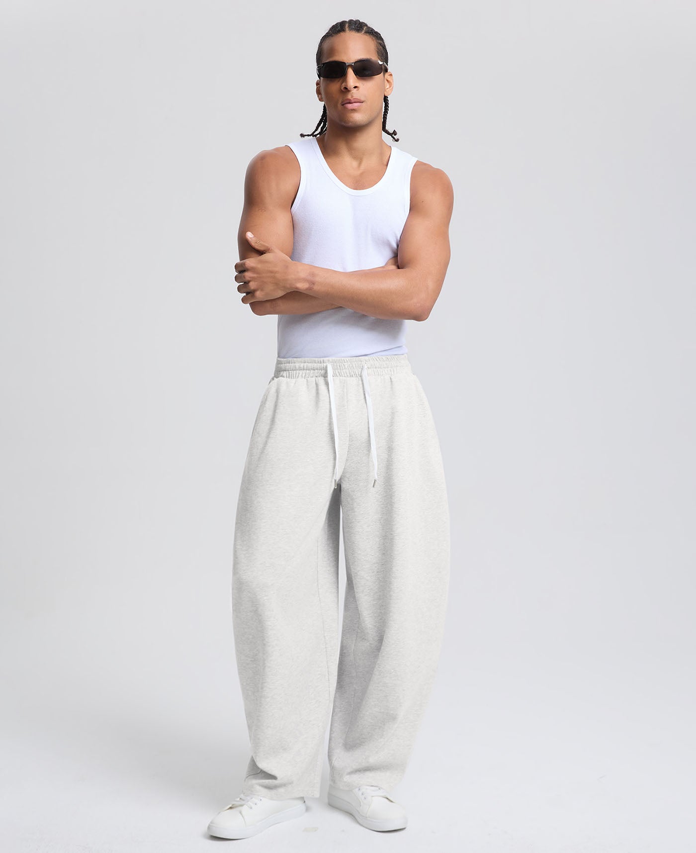 Mens Baggy Barrel Sweatpants — Wide Leg & Drawstring