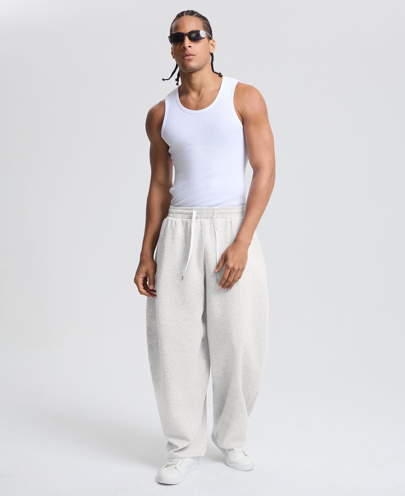 Mens Baggy Barrel Sweatpants — Wide Leg & Drawstring