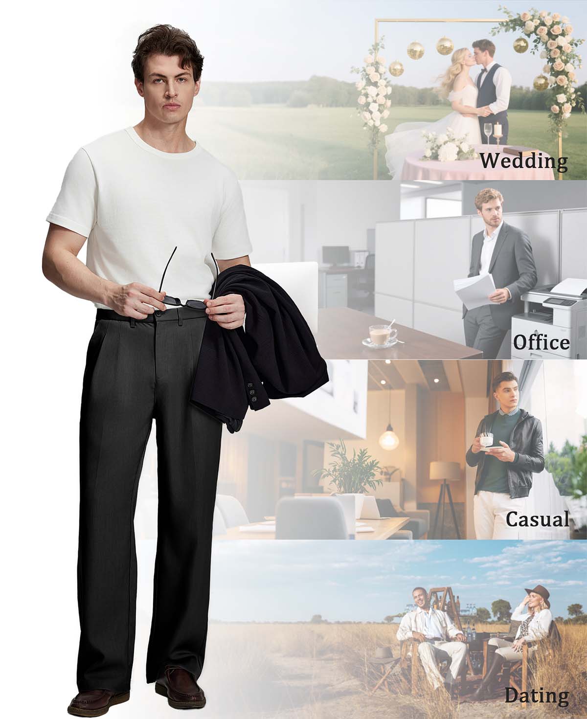 Versatile enough for weddings, office, dates, or weekend hangs¡ªthese black wide-leg pants adapt to every occasion.