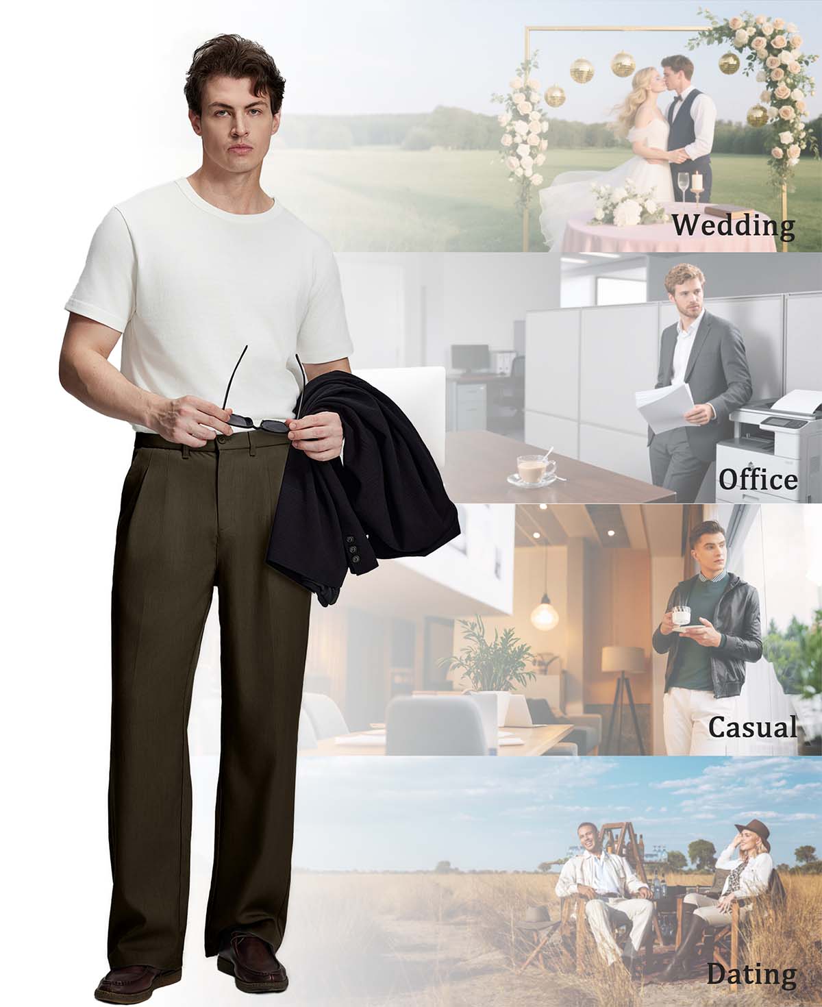 Versatile enough for weddings, office, dates, or weekend hangs¡ªthese coffee wide-leg pants adapt to every occasion.