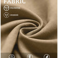 96% polyester + 4% spandex fabric: lightweight, breathable, wrinkle-resistant, and gentle on skin for all-day wear.