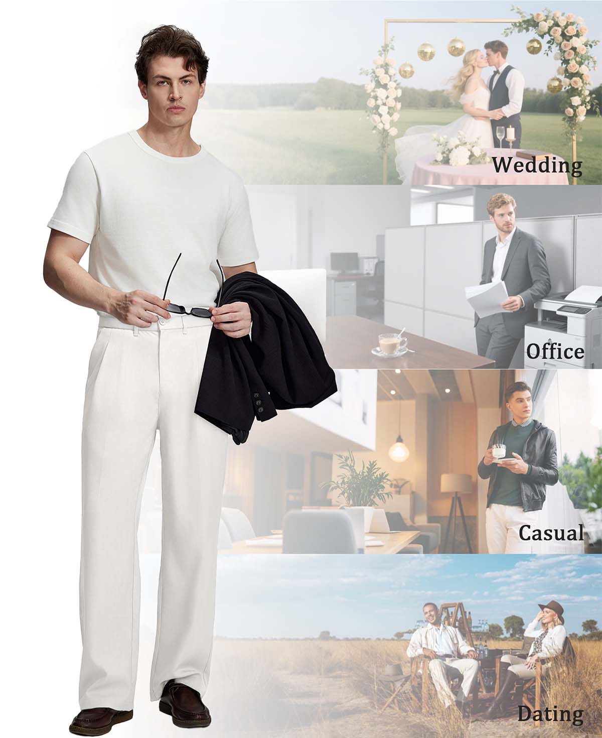 Versatile enough for weddings, office, dates, or weekend hangs¡ªthese white wide-leg pants adapt to every occasion.