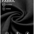 Fabric blend of 96% polyester & 4% spandex, noted for breathability, wrinkle-resistance, and skin-friendliness on these Black Baggy Pleated Dress Pants for Men.