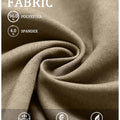 Fabric blend of 96% polyester & 4% spandex, noted for breathability, wrinkle-resistance, and skin-friendliness on these Khaki Baggy Pleated Dress Pants for Men.
