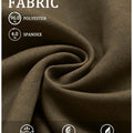 Fabric blend of 96% polyester & 4% spandex, noted for breathability, wrinkle-resistance, and skin-friendliness on these Light Brown Baggy Pleated Dress Pants for Men.