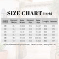 SUSCLUDE size chart (inches): garment vs body waist/hip, inseam, length, with advice to size up between ranges.