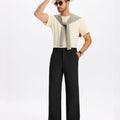 Mens Bootcut Casual Dress Pants — Wide Leg & Drawstring