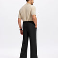 Mens Bootcut Casual Dress Pants — Wide Leg & Drawstring