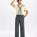 Mens Bootcut Casual Dress Pants — Wide Leg & Drawstring