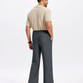 Mens Bootcut Casual Dress Pants — Wide Leg & Drawstring