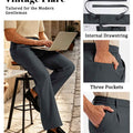 Mens Bootcut Casual Dress Pants — Wide Leg & Drawstring