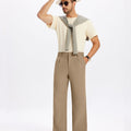 Mens Bootcut Casual Dress Pants — Wide Leg & Drawstring