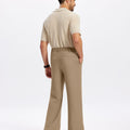Mens Bootcut Casual Dress Pants — Wide Leg & Drawstring