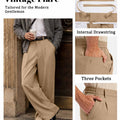 Mens Bootcut Casual Dress Pants — Wide Leg & Drawstring