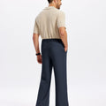 Mens Bootcut Casual Dress Pants — Wide Leg & Drawstring