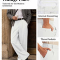 Mens Bootcut Casual Dress Pants — Wide Leg & Drawstring